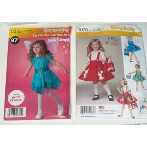 Sewing Patterns Costumes for Girls Dresses Dance Princess Halloween Lot of 6 Cut